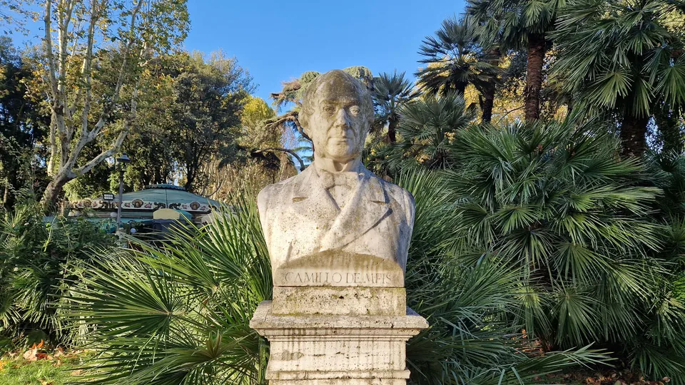 Bust of Angelo Camillo De Meis in Pincio gardens