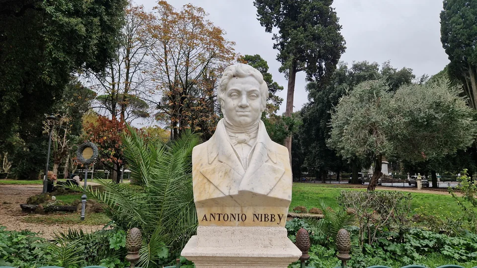 Bust of Antonio Nibby in Pincio gardens