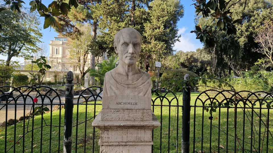 Bust of Archimedes in Pincio gardens