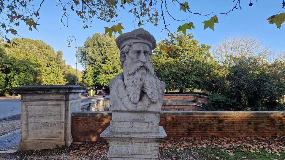Bust of Bartolomeo Eustachio in Pincio gardens