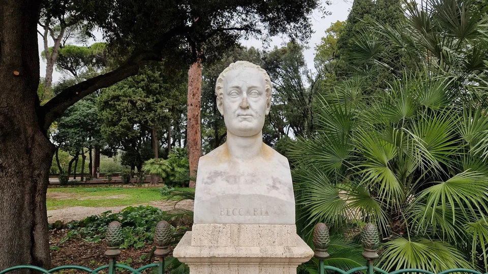 Bust of Cesare Beccaria in Pincio gardens