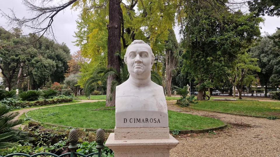 Bust of Domenico Cimarosa in Pincio gardens