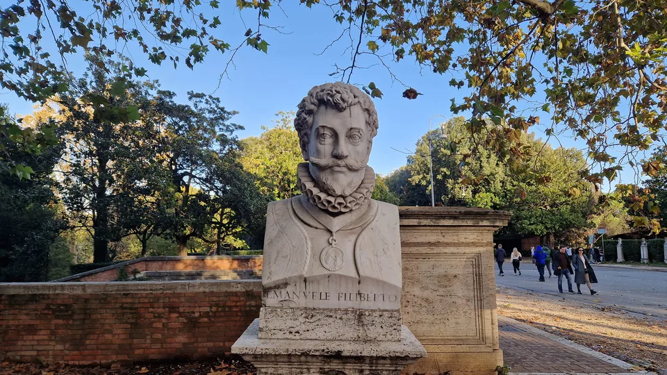 Bust of Emanuele Filiberto di Savoia in Pincio gardens