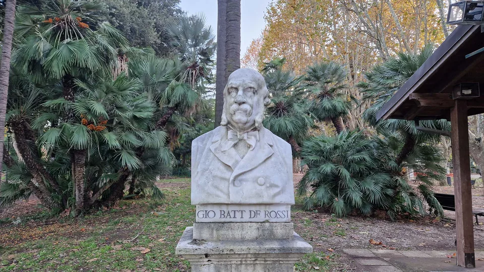 Bust of Giovanni Battista de Rossi in Pincio gardens
