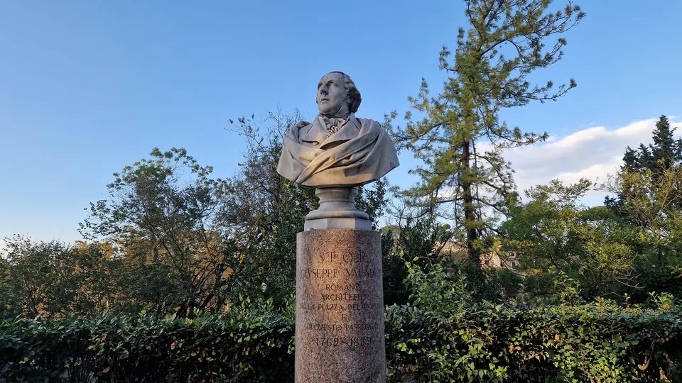 Bust of Giuseppe Valadier in Pincio gardens