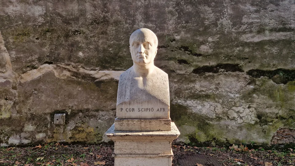 Bust of Scipio Africanus in Pincio gardens