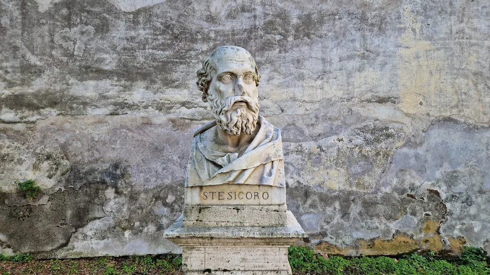 Bust of Stesichorus in Pincio gardens