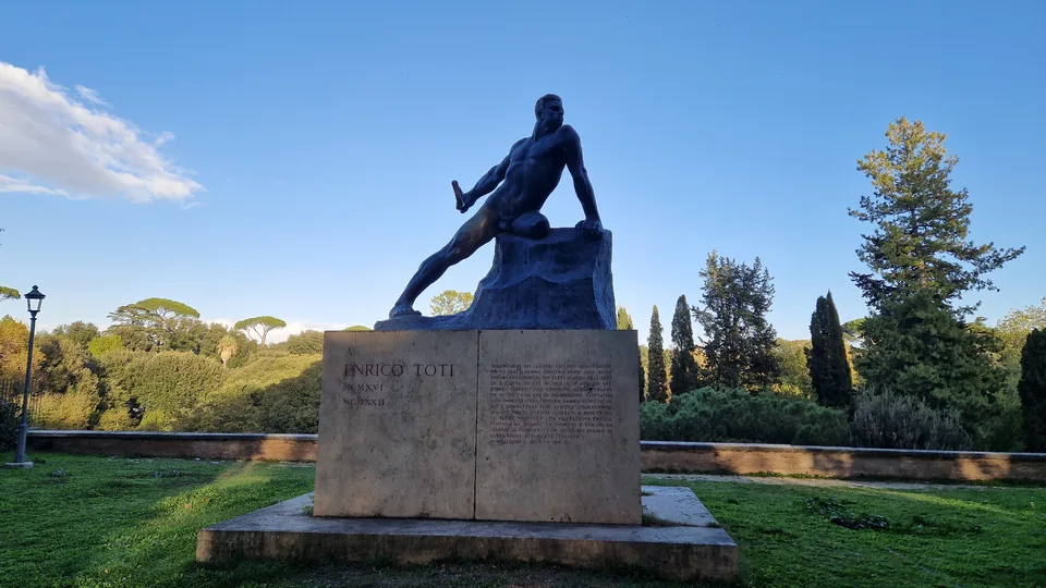 Enrico Toti Monument in Pincio gardens